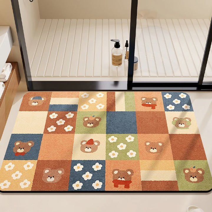 Cute Bear-Themed Bath Mat Bowlift
