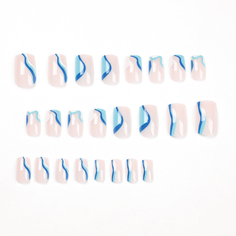 Artful Nail Art with Modern Wave Design Bowlift