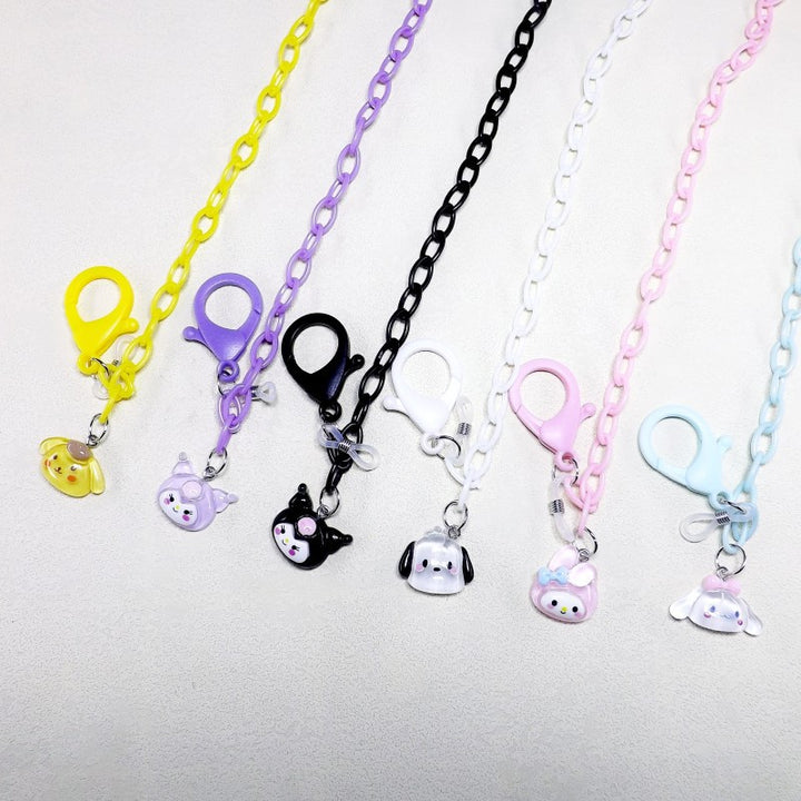 Playful glasses holder chain made of transparent material Bowlift