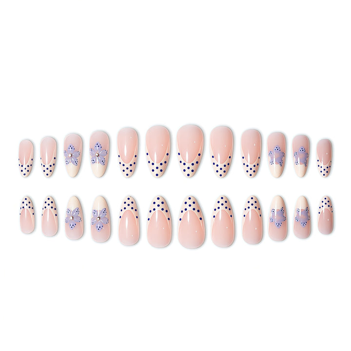 Floral Accent Pointed Nail Extensions Bowlift