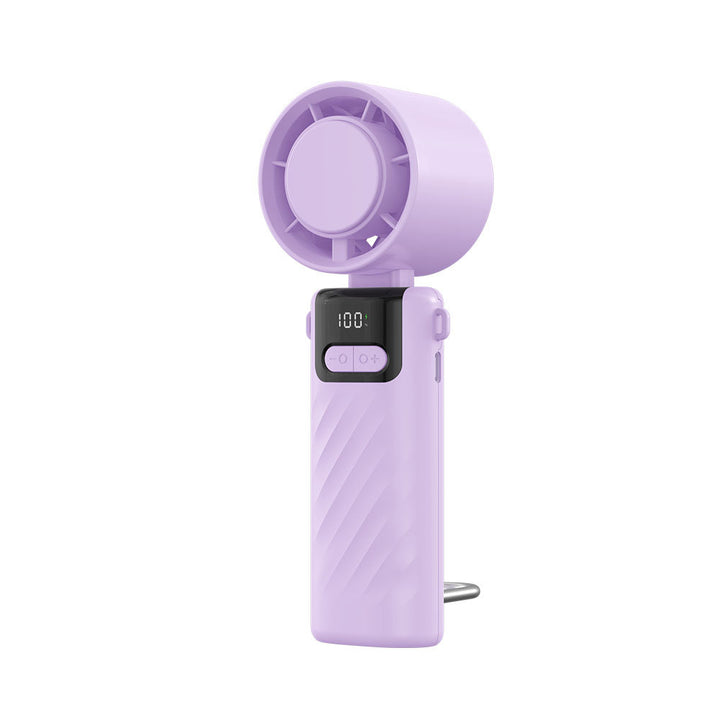 Unisex Digital Display Rechargeable Handheld Cooling Fan Bowlift