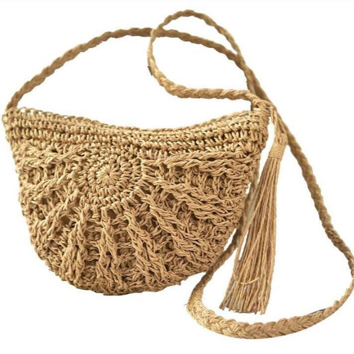Hand-knotted shoulder bag with fringes Bowlift
