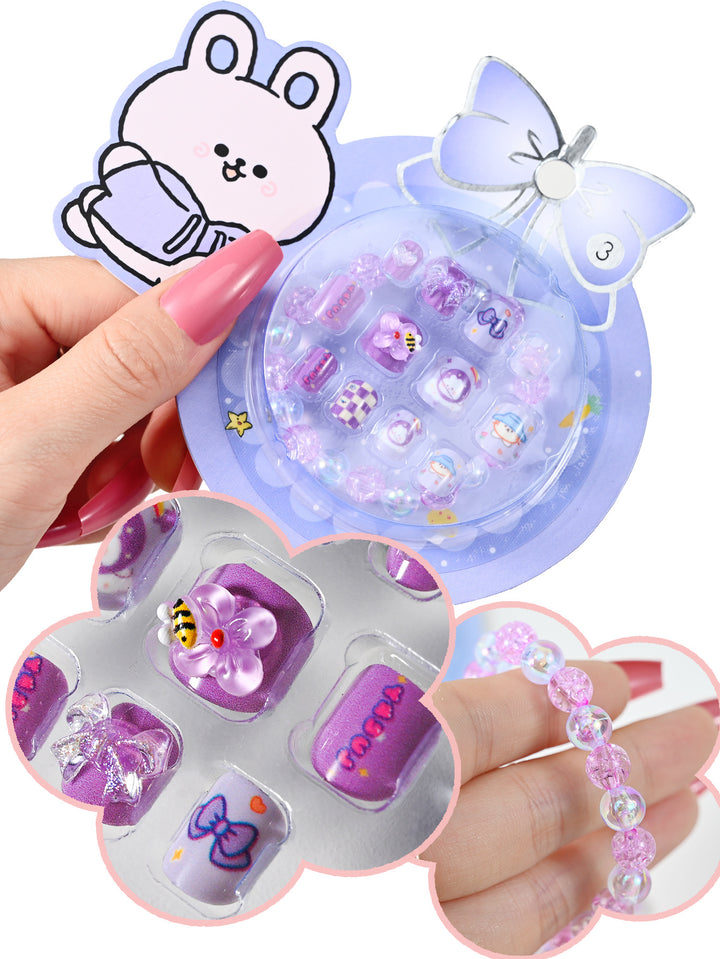 Cute Cartoon-Themed Press-On Nail Set Bowlift