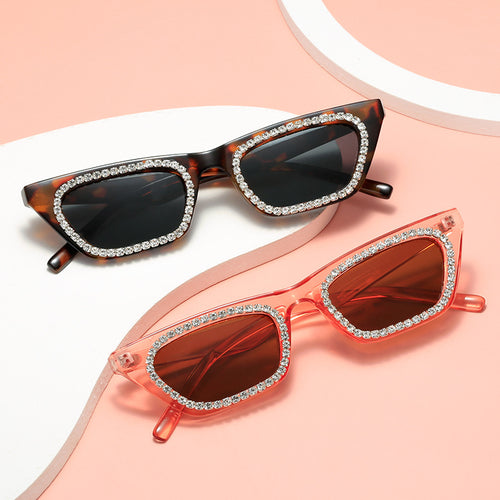 Ladies Glamorous Sunglasses with Rhinestone Decorations Bowlift