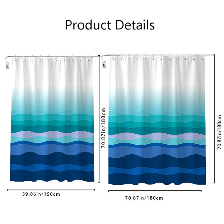 Ocean Wave Pattern Shower Curtain Bowlift