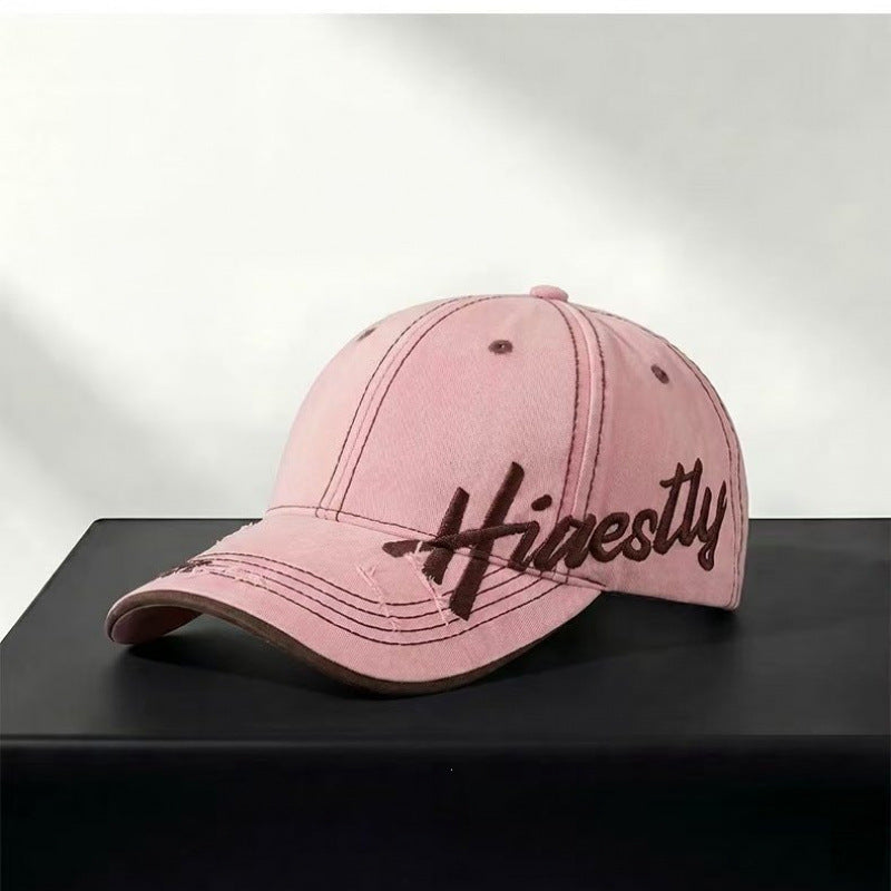 Women's Distressed Casual Graphic Baseball Cap Bowlift