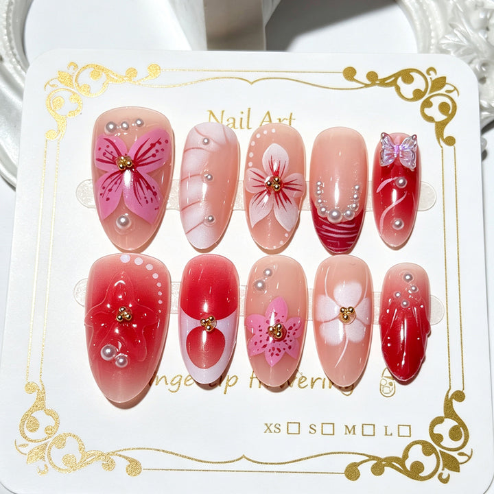 Floral Decorative Press-On Nail Art Kit Bowlift