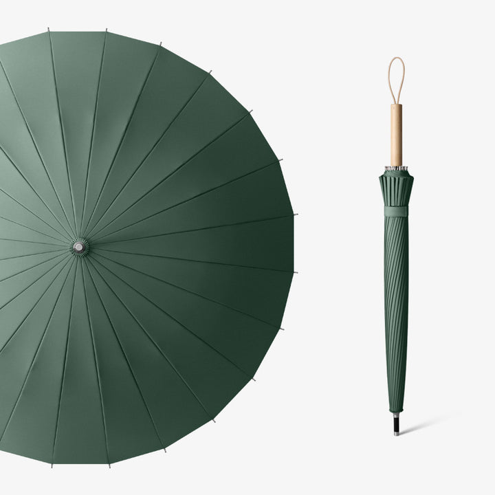 Ladies elegant folding umbrella with ergonomic wooden handle Bowlift