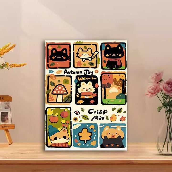 Playful Cat Comic Canvas Art Bowlift