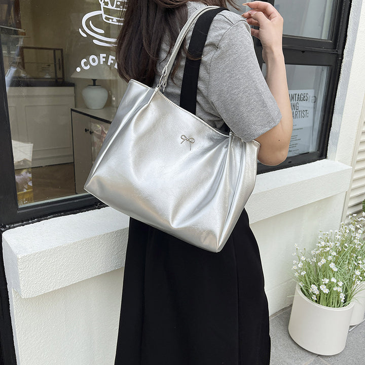 Elegant Glossy Hobo Handbag Bowlift