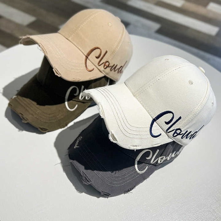 Women's Distressed Casual Cotton Baseball Cap Bowlift