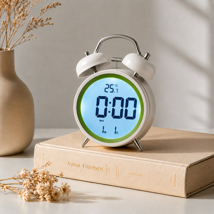 Digital Alarm Clock with Temperature Display Bowlift
