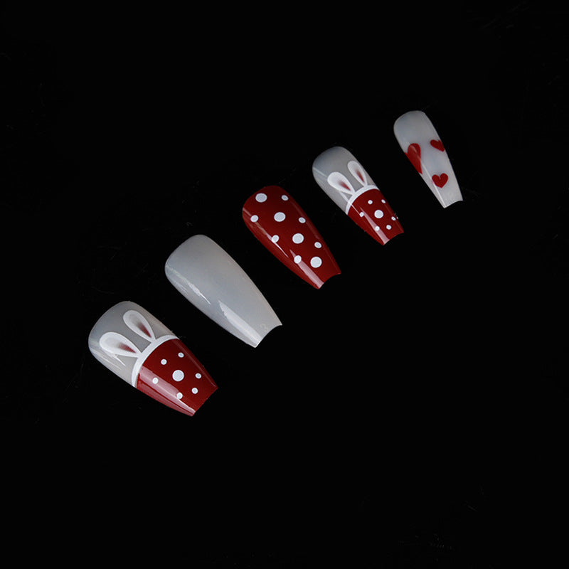 Playful Bunny-Themed Press-On Nail Art Bowlift