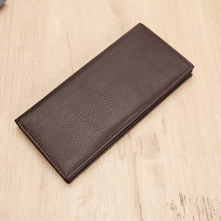 Textured Leather Long Wallet Bowlift