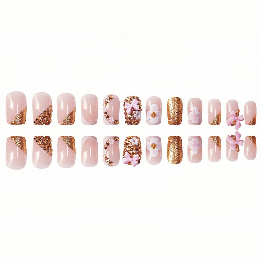 Floral Design Press-On Nails Bowlift