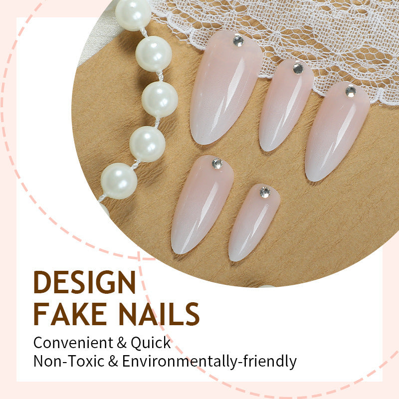 Artificial nail set with elegant glitter embellishments Bowlift