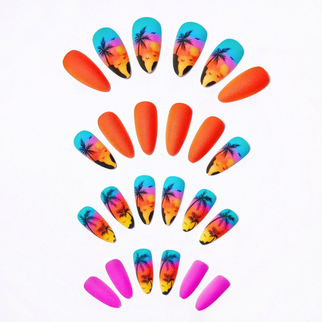 Creative Art Nails with Tropical Palm Motif Bowlift