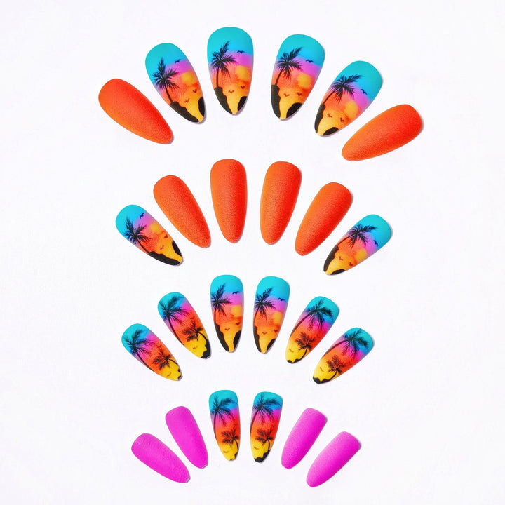 Creative Art Nails with Tropical Palm Motif Bowlift