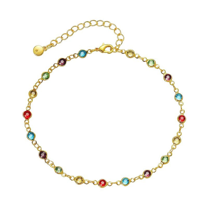 Colorful Gemstone Ankle Bracelet Bowlift