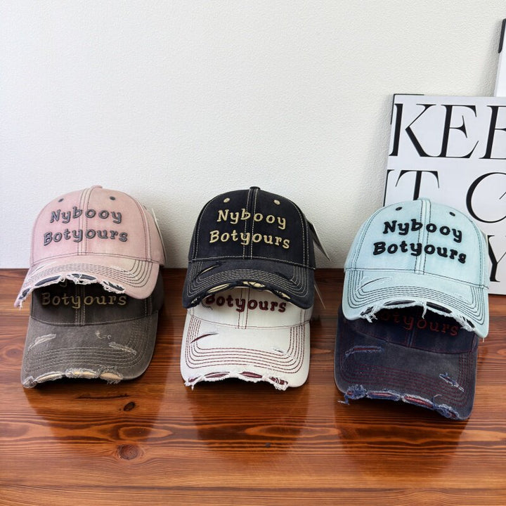Women's Distressed Adjustable Baseball Cap Bowlift