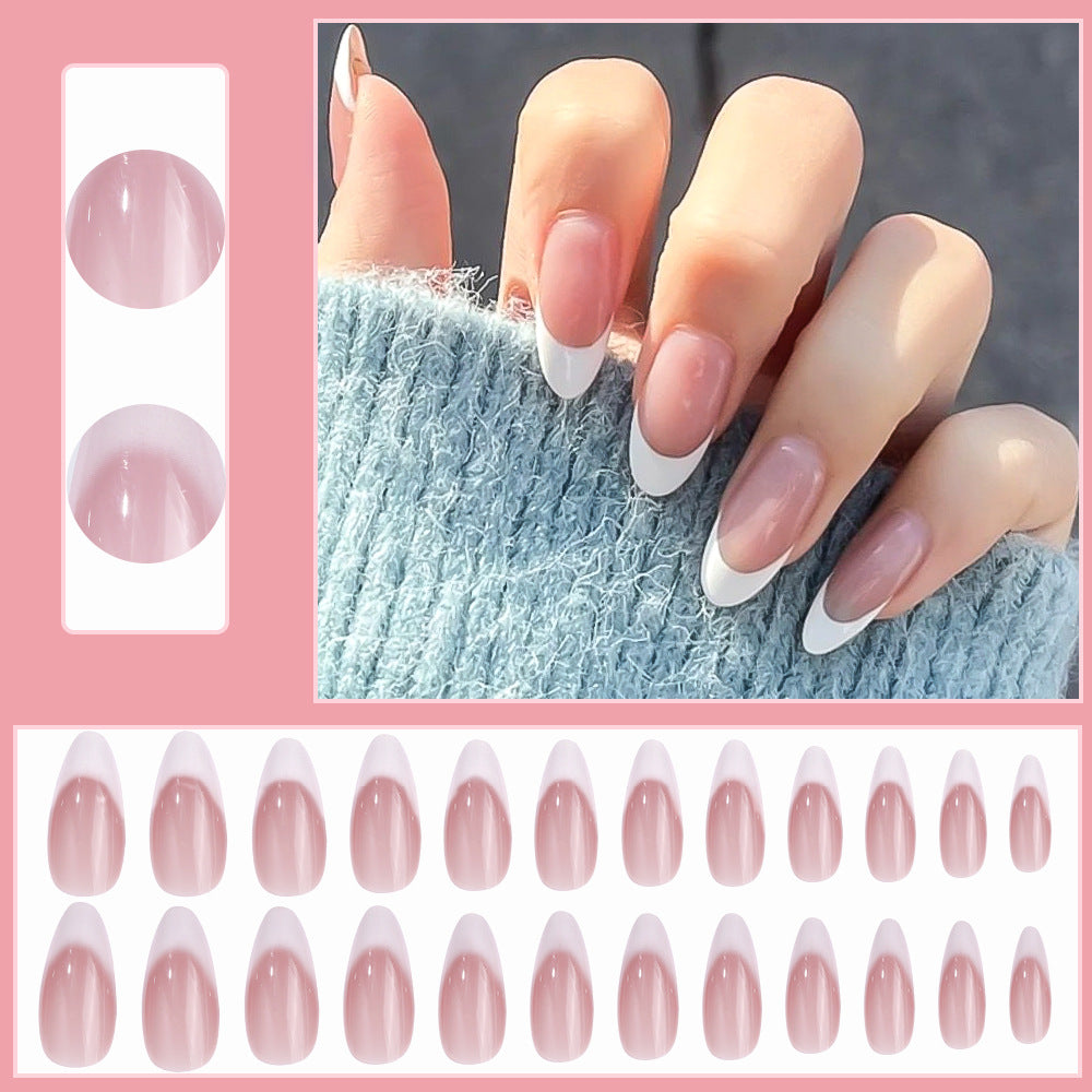 Elegant French Tip Press-On Nail Tips Bowlift