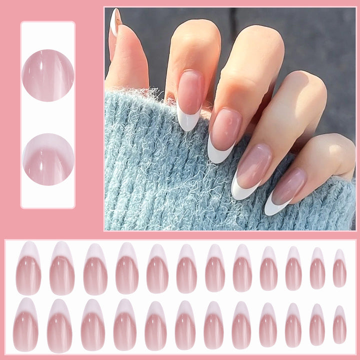 Elegant French Tip Press-On Nail Tips Bowlift