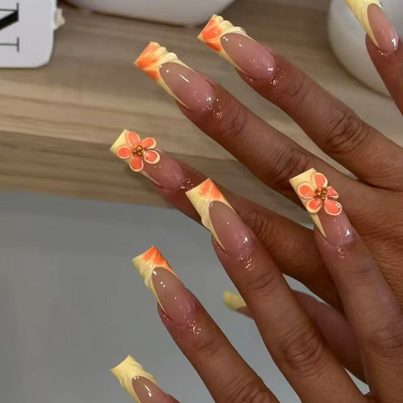Creative Floral Press-On Nail Art Bowlift