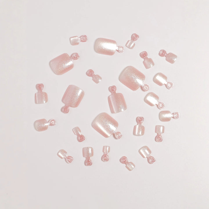 Premium Glittering Faux Gel Press-On Toes Bowlift