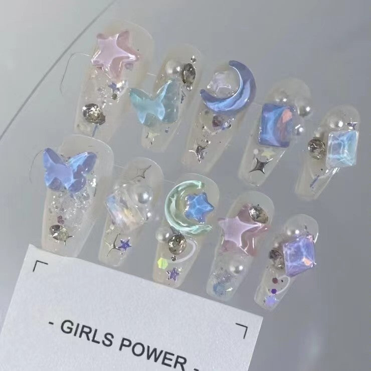 Artistic 3D Butterfly Press-On Nail Set Bowlift