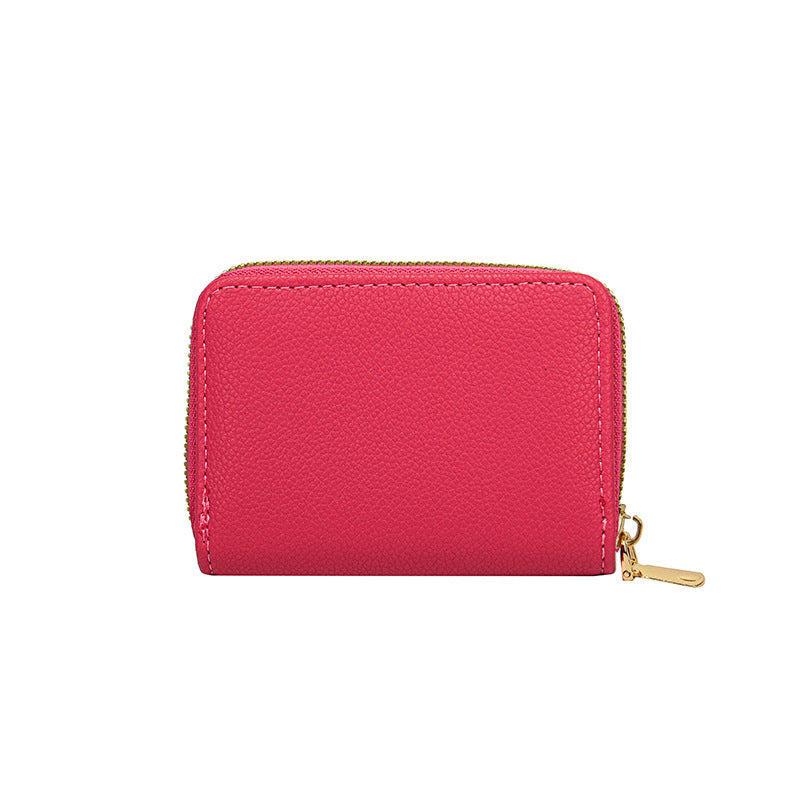 Compact Zippered Leather Wallet