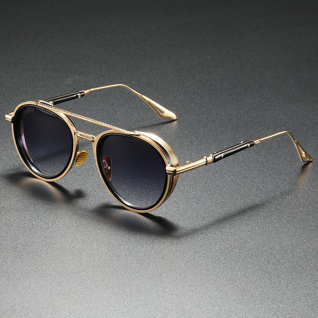 Women's Designer Sunglasses with Luxurious Metal Frame and Retro Accents Bowlift