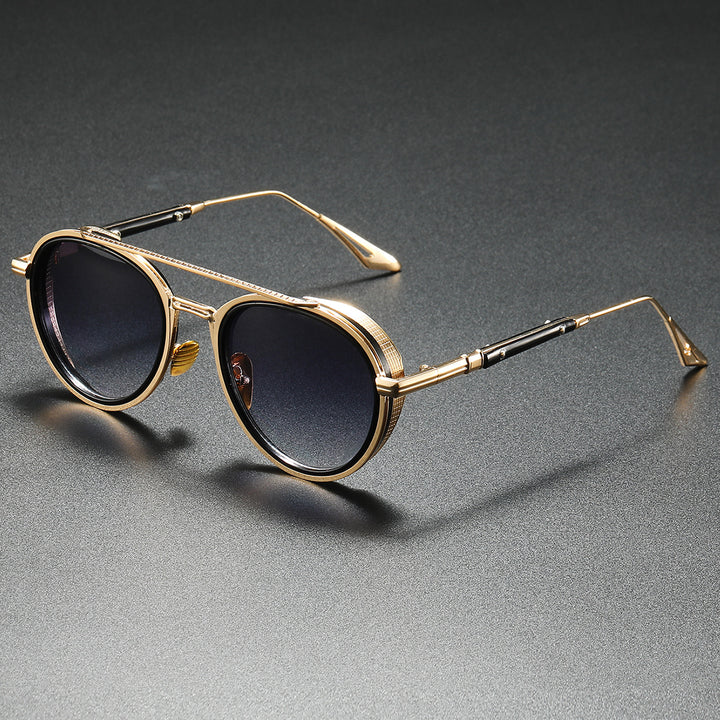 Women's Designer Sunglasses with Luxurious Metal Frame and Retro Accents Bowlift
