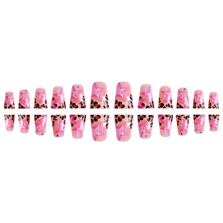 Artistic Star-Embellished Press-On Nail Set Bowlift
