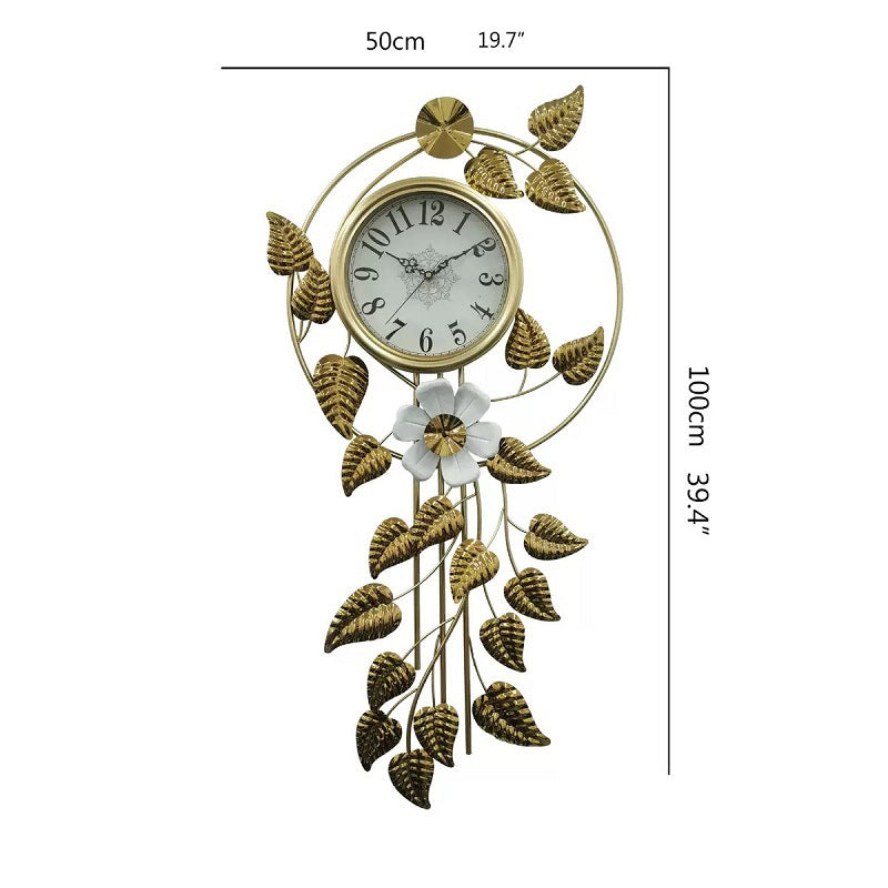 Decorative Wall Clock with Floral Accents Bowlift