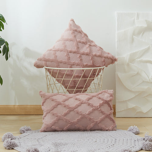 Textured Fringe Decorative Throw Pillow