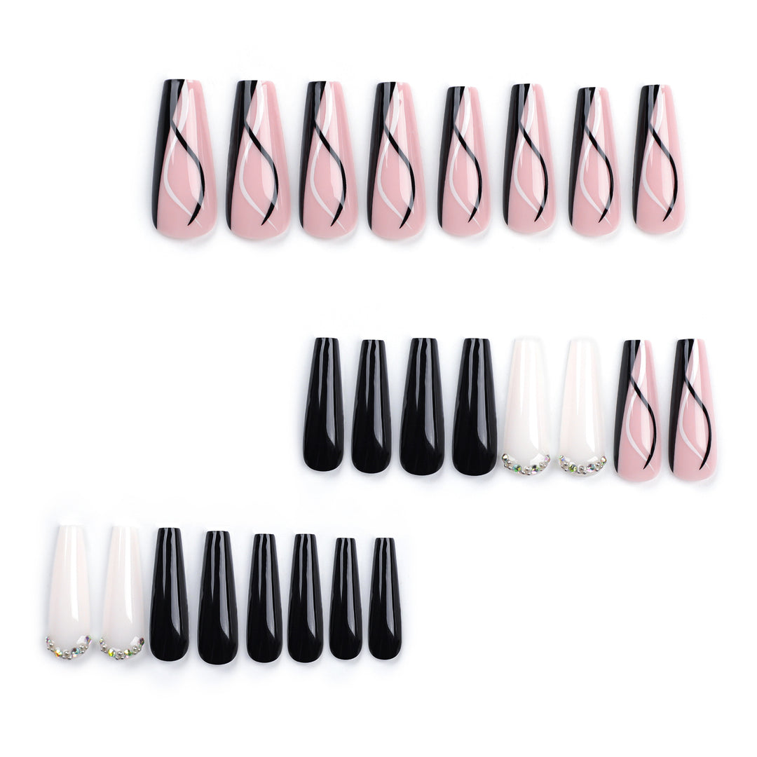 Artful acrylic nails with elegant design Bowlift