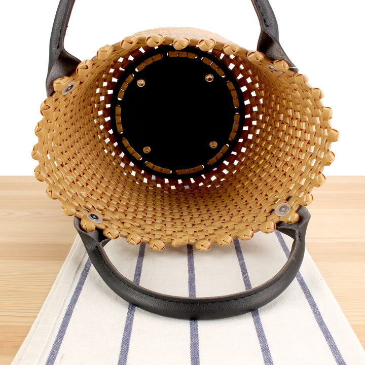Braided shopping bag with practical leather handles Bowlift
