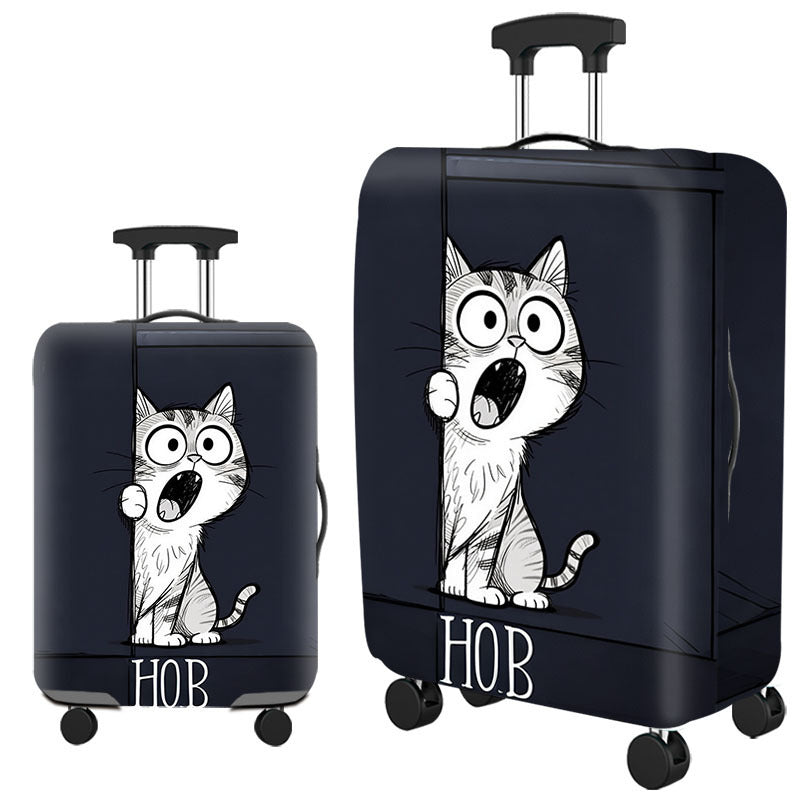 Tropical Leaf Print Hard Shell Luggage Bowlift
