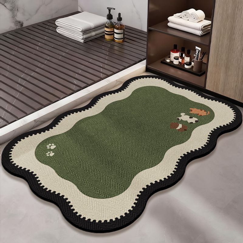Decorative Pet-Themed Bath Mat Bowlift