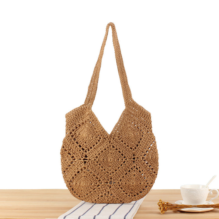 Handmade crochet tote bag with modern pattern Bowlift