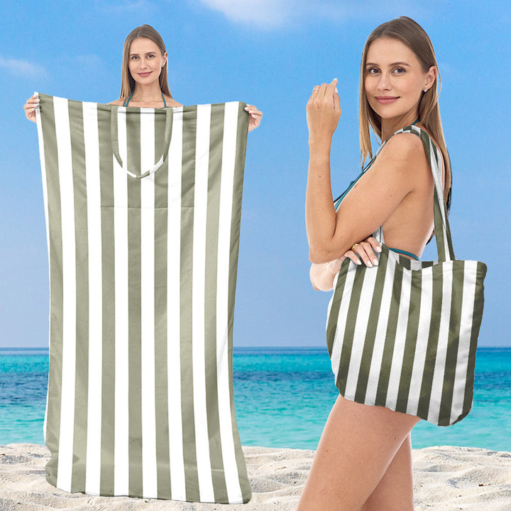 large practical beach towel with integrated carrying bag Bowlift