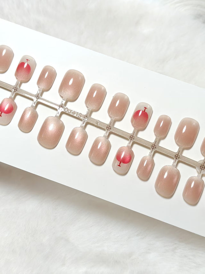 Elegant artificial nails with glitter and cocktail design Bowlift