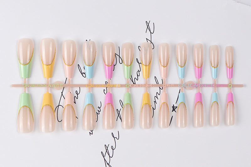 Long Artistic Press-On Nails Bowlift