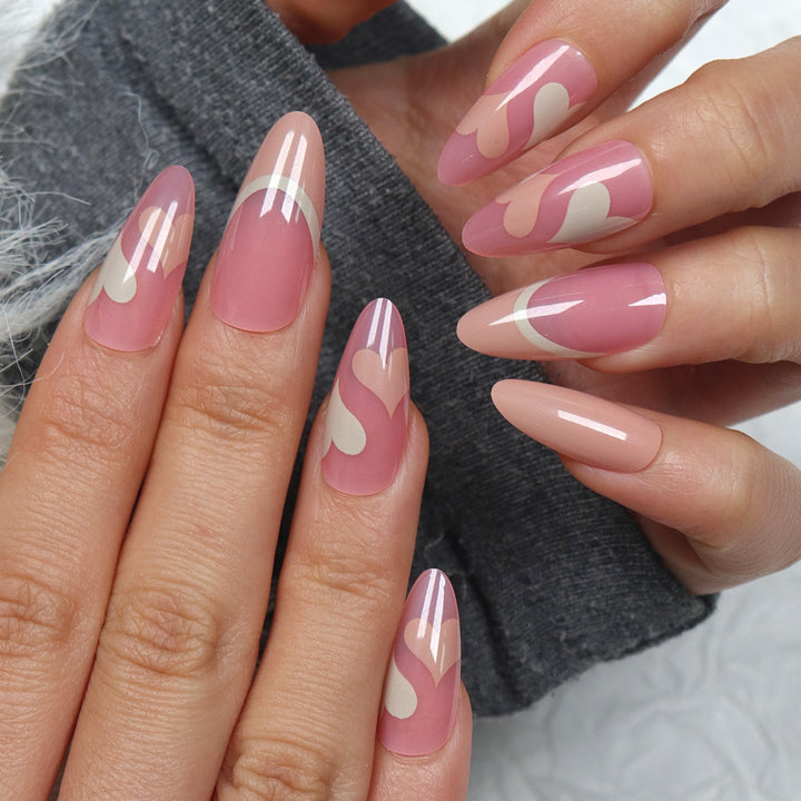Artistic Abstract Stiletto Press-On Nails Bowlift