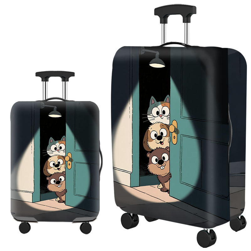 Tropical Leaf Print Hard Shell Luggage Bowlift