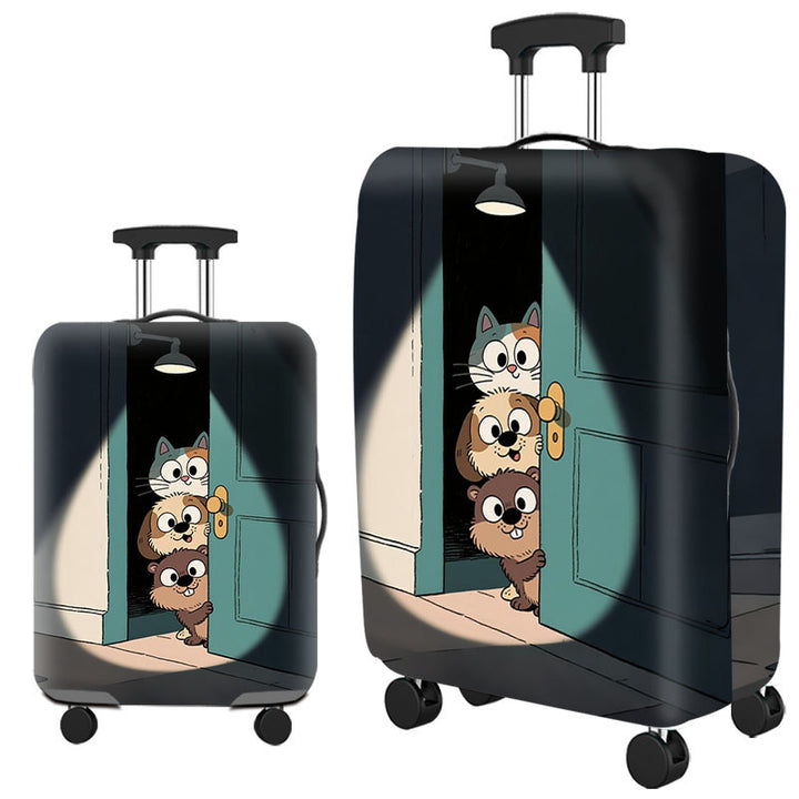 Tropical Leaf Print Hard Shell Luggage Bowlift