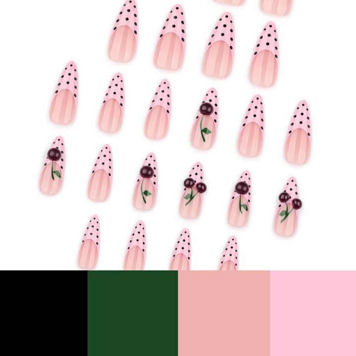 Artificial nail art in cheerful cherry design Bowlift