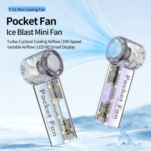 Women's Portable Mini Fan with Transparent Housing Bowlift