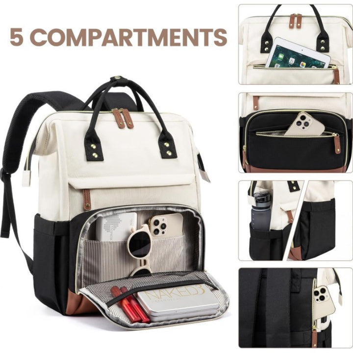 Multifunctional Backpack with Stylish Leather Accents Bowlift