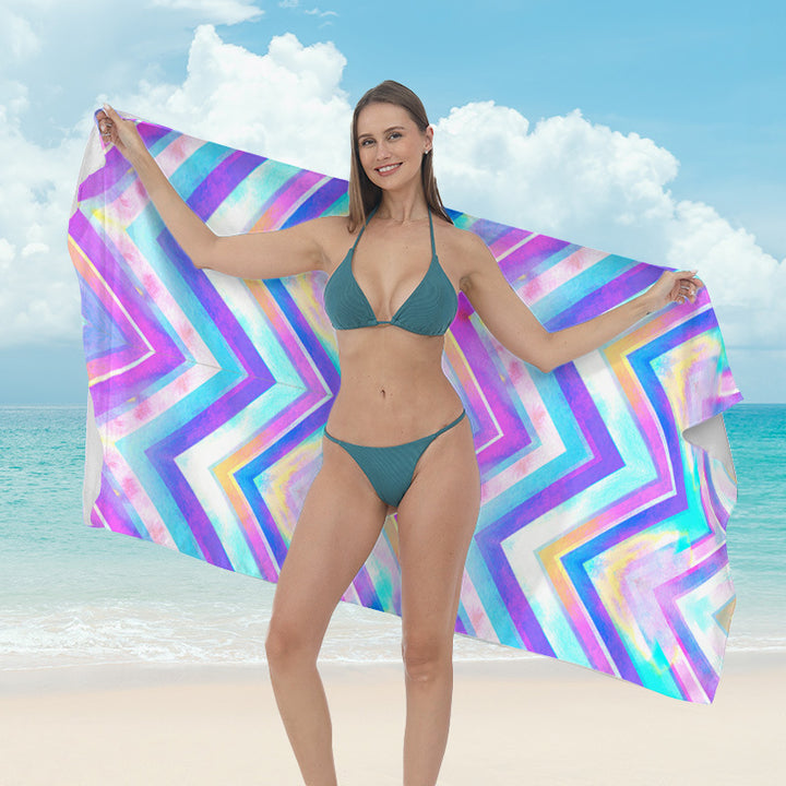 Beach towel with vibrant tropical plant motif Bowlift
